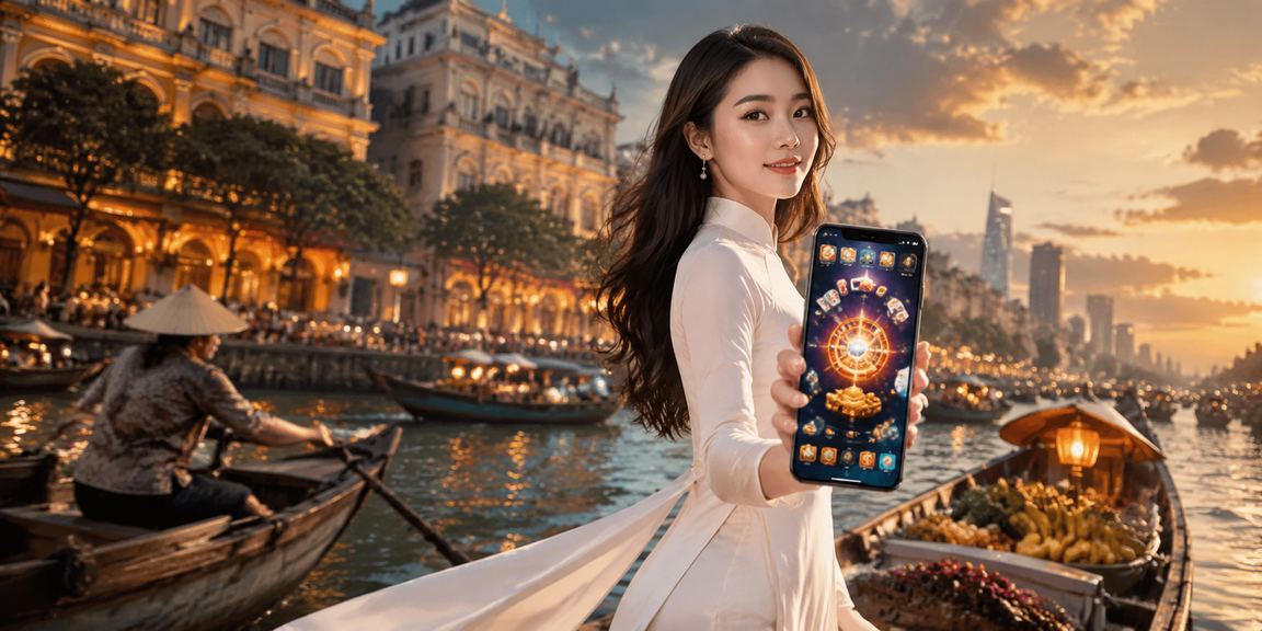 Người dùng tại TP.HCM thực hiện nạp tiền qua điện thoại với trang phục áo dài truyền thống