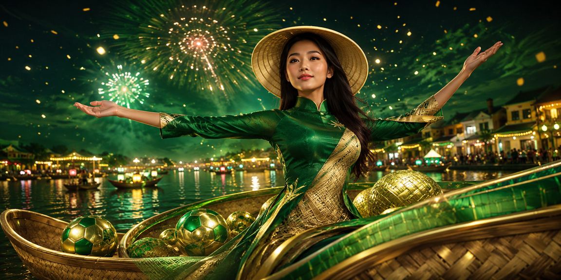 Người phụ nữ Việt Nam đội nón lá tham gia xổ số trực tuyến tại Hội An